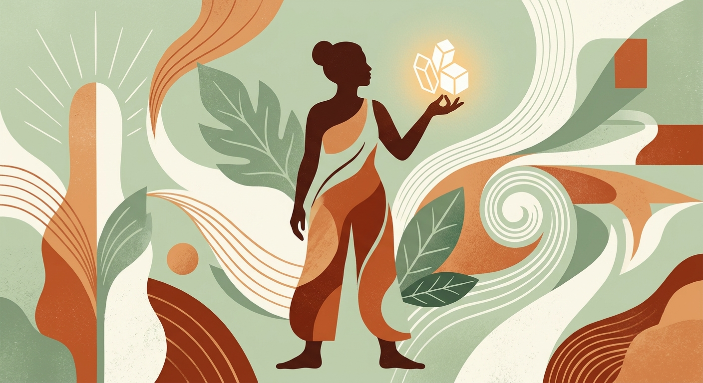 Иллюстрация осознанного выбора: женщина контролирует тягу к сладкому